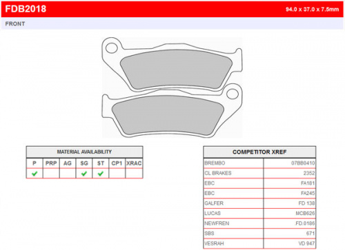 Колодки тормозные FERODO FDB2018 P FDB 2018 P OEM Aprilia 8113593 <br>
OEM Aprilia 8133516 <br>
OEM BMW 34 11 7 717 309 <br>
OEM BMW 34 21 2 330 633 <br>
OEM BMW 34 21 2 332 988 <br>
OEM BMW 34 21 2 335 465 <br>
OEM BMW 34 21 7 660 281 <br>
OEM BMW 34 21 7 671 881 <br>
OEM BMW 34 21 2 314 997AE <br>
OEM Ducati 61340721A <br>
OEM Gilera 497396 <br>
OEM Gilera 647074 <br>
OEM KTM 5DSF581100 <br>
OEM KTM 50313030000 <br>
OEM KTM 50313030200 <br>
OEM KTM 50313030300 <br>
OEM KTM 54613209044 <br>
OEM KTM 54613209244 <br>
OEM KTM 58413030000 <br>
OEM KTM 60013016000 <br>
OEM KTM 77013020000 <br>
OEM Moto Guzzi 30654625 <br>
OEM Moto Guzzi 56546300 <br>
OEM Piaggio CM077902 <br>
OEM Yamaha 11D F5811 00 <br>
OEM Yamaha 1B9 W0045 00 <br>
OEM Yamaha 1D5 F5811 00 <br>
OEM Yamaha 2C8 W0045 00 <br>
OEM Yamaha 4GV F5911 00 <br>
OEM Yamaha 4GV W0045 10 <br>
OEM Yamaha 5D7 F5811 00 <br>
OEM Yamaha 5VK W0045 00 <br>, фото Колодки тормозные FERODO FDB2018 P FDB 2018 P CL BRAKES 2352 <br>
CL BRAKES 2900 <br>
EBC FA181 <br>
EBC FA245 <br>
EBC FA363 <br>
FERODO FDB2018 <br>
FERODO FDB2039 <br>
FERODO FDB2018P <br>
FERODO FDB2039P <br>
FERODO FDB2018EF <br>
FERODO FDB2018SG <br>
FERODO FDB2018ST <br>
FERODO FDB2039ST <br>
GALFER FD138 <br>
GALFER FD186 <br>
GALFER FD 138 <br>
GALFER FD 186 <br>
LUCAS MCB626 <br>
LUCAS/TRW MCB648 <br>
LUCAS/TRW MCB707 <br>
NEWFREN FD0186 <br>
NEWFREN FD0229 <br>
NEWFREN .FD.0186 <br>
NEWFREN .FD.0229 <br>
SBS 151 <br>
SBS 671 <br>
SBS 742 <br>
VESRAH VD 947, , OEM Aprilia 8113593 <br>
OEM Aprilia 8133516 <br>
OEM BMW 34 11 7 717 309 <br>
OEM BMW 34 21 2 330 633 <br>
OEM BMW 34 21 2 332 988 <br>
OEM BMW 34 21 2 335 465 <br>
OEM BMW 34 21 7 660 281 <br>
OEM BMW 34 21 7 671 881 <br>
OEM BMW 34 21 2 314 997AE <br>
OEM Ducati 61340721A <br>
OEM Gilera 497396 <br>
OEM Gilera 647074 <br>
OEM KTM 5DSF581100 <br>
OEM KTM 50313030000 <br>
OEM KTM 50313030200 <br>
OEM KTM 50313030300 <br>
OEM KTM 54613209044 <br>
OEM KTM 54613209244 <br>
OEM KTM 58413030000 <br>
OEM KTM 60013016000 <br>
OEM KTM 77013020000 <br>
OEM Moto Guzzi 30654625 <br>
OEM Moto Guzzi 56546300 <br>
OEM Piaggio CM077902 <br>
OEM Yamaha 11D F5811 00 <br>
OEM Yamaha 1B9 W0045 00 <br>
OEM Yamaha 1D5 F5811 00 <br>
OEM Yamaha 2C8 W0045 00 <br>
OEM Yamaha 4GV F5911 00 <br>
OEM Yamaha 4GV W0045 10 <br>
OEM Yamaha 5D7 F5811 00 <br>
OEM Yamaha 5VK W0045 00 <br>,