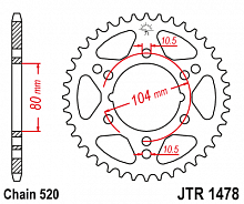 фото Звезда задняя JTR1478-40  JTR1478-40