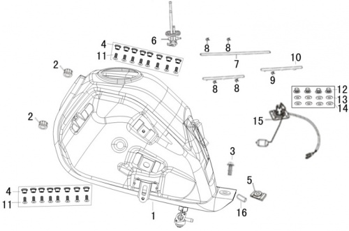 фото XSR0076 Бензобак Racer rc300 gy8 R0000142173 ,  , , 