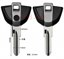 фото Болванка ключа BMW, цвет черный, длинна 30мм. (04)  key-bmw-blk-2r-30