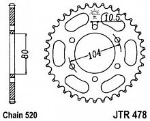 фото Звезда задняя JTR478-45  JTR478-45