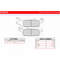 фото Колодки тормозные GOLDfren 256 K5 (FDB2232)  FDB 2232 (256 K5) 3B4-W0046-10-00