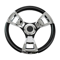 фото Колесо рулевое Gussi 013 Soft Touch 350 мм 350 мм,черный с хромированными вставками  30133581S