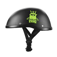 фото Мотошлем 1/2 Каска "Яркий зелёный Викинг"  kaska-green-viking