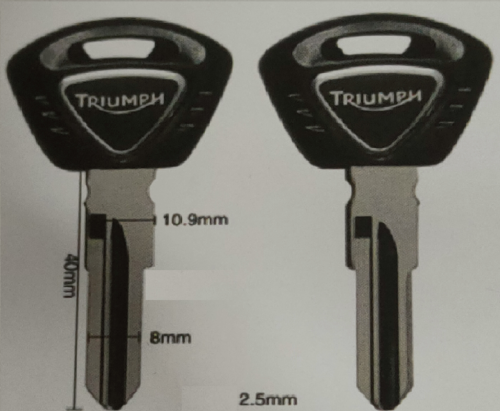 фото Болванка ключа TRIUMPH, цвет черный, правый, длинна: 40мм (01) key-triumph-blk-r-40- v2 ,  , , 