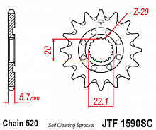 фото Звезда передняя JTF1590-13SC  JTF1590-13SC