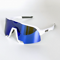 фото Очки спортивные 100% S3 белые/ синяя линза (Replica)  s3-white-blue