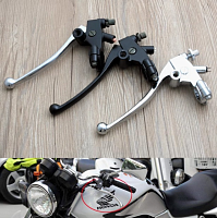 фото Рычаг сцепления Honda Hornet, CB400, 750 в сборе с кронштейном черный  clutch-honda-black