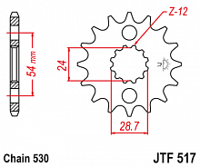 фото Звезда передняя JT JTF517-17  JTF517 17