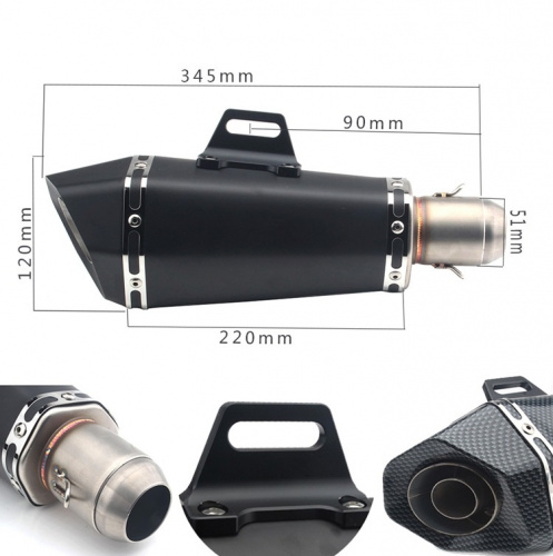 фото Глушитель Akrapovic (replica) 345мм Черный akr345b ,  , ,  фото 2