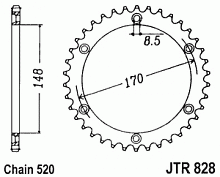 фото Звезда задняя JTR828-42  JTR828.42