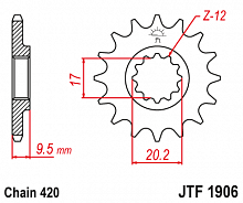 фото Звезда передняя JTF1906-14  JTF1906-14