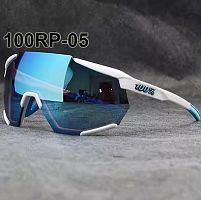 фото Очки спортивные 100% S4 белые, синяя линза (Replica)  s4-white-blue