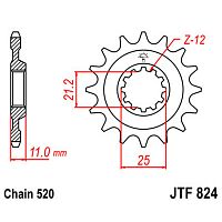 фото Звезда передняя JTF824-16  JTF824-16