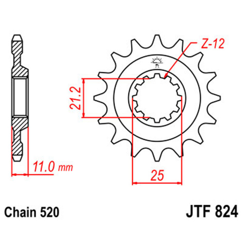 фото Звезда передняя JTF824-16 JTF824-16 ,  , , 