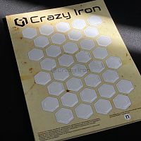 фото Наклейка на бак CRAZY IRON боковая, "соты", белые  cipr8006white