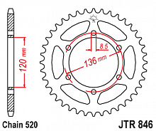 фото Звезда задняя JTR846-45  JTR846-45