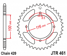 фото Звезда задняя JTR461-51  JTR461-51