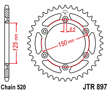 фото Звезда задняя JTA897-50BLK  JTA 897-50BLK