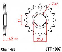 фото Звезда передняя JTF1907-14  JTF1907-14