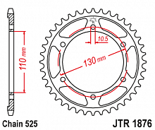 фото Звезда задняя JTR1876-45  JTR1876-45