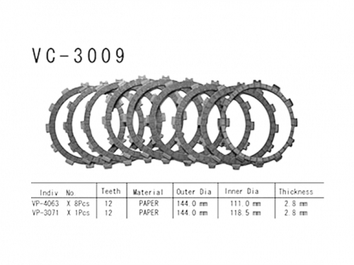 Диски сцепления фрикционные VESRAH VC-9009 BMW VC-9009 , фото Диски сцепления фрикционные VESRAH VC-9009 BMW VC-9009 , , ,