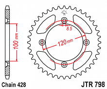 фото Звезда задняя JTR798-47  JTR798-47