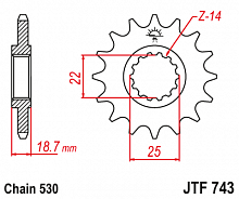 фото Звезда передняя JTF743-15RB  JTF743.15RB