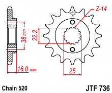 фото Звезда передняя JTF736-15  JTF736-15