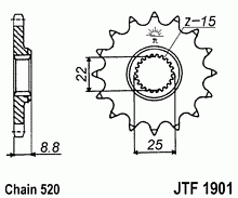 фото Звезда передняя JTF1901-14  JTF1901-14