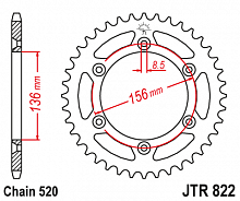 фото Звезда задняя JTR822-42  JTR822-42