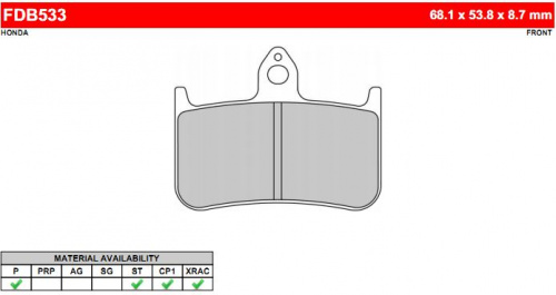 Колодки тормозные Ferodo FDB533 P FDB 533 P OEM Honda 06455-MAS-305
OEM Honda 06455-MBB-006
OEM Honda 06455-MBB-016
OEM Honda 06455-MCZ-006
OEM Honda 06455-MCZ-016
OEM Honda 45105-MW0-415, фото Колодки тормозные Ferodo FDB533 P FDB 533 P BREMBO 07HO28
BREMBO 07HO2807
BREMBO 07HO28RC
BREMBO 07HO28SA
BREMBO 07HO28SC
BREMBO 07.HO28.07
BREMBO 07.HO28.RC
BREMBO 07.HO28.SA
BREMBO 07.HO28.SC
CARBONE L. 2245
DUNLOPAD DP 112
EBC FA187
EBC FA 144
GALFER FD100
GALFER FD148
GALFER FD 100
GALFER FD 148
GOODRIDGE G62ST
LUCAS MCB 593
LUCAS/TRW MCB593
NEWFREN FD0131
NISSIN 2P-203
PREMIER P62
SBS 622
SEMC HO 34
VESRAH VD 154
VESRAH VD-154, , OEM Honda 06455-MAS-305
OEM Honda 06455-MBB-006
OEM Honda 06455-MBB-016
OEM Honda 06455-MCZ-006
OEM Honda 06455-MCZ-016
OEM Honda 45105-MW0-415,