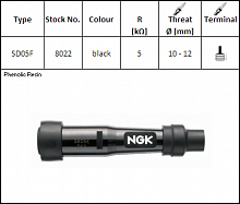 фото Свечной колпачок (SD05F-8022) NGK ORIGINAL  8022