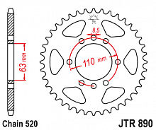 фото Звезда задняя JTR890-45  JTR890-45