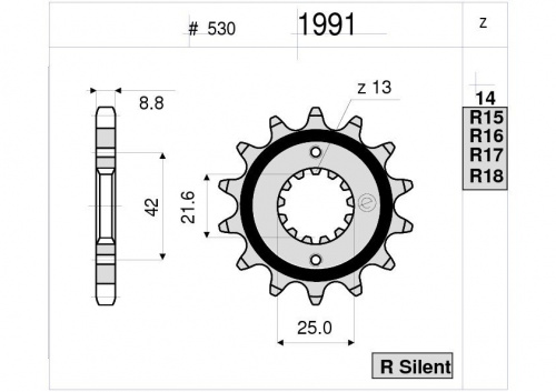 Звезда передняя Ognibene 1991-R17 (JTF519.17 / JTF513.17) RB JTF519-17 , фото Звезда передняя Ognibene 1991-R17 (JTF519.17 / JTF513.17) RB JTF519-17 , , ,