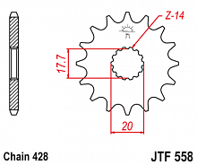 фото Звезда передняя JTF558-14  JTF558-14