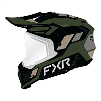 фото Шлем FXR Clutch w/ E Shield с подогревом Black/Army, M  260670-1075-10