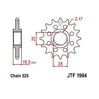 фото Звезда передняя JTF1904-17  JTF1904-16RB