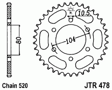 фото Звезда задняя JTR478-46ZBK  JTR478-46ZBK